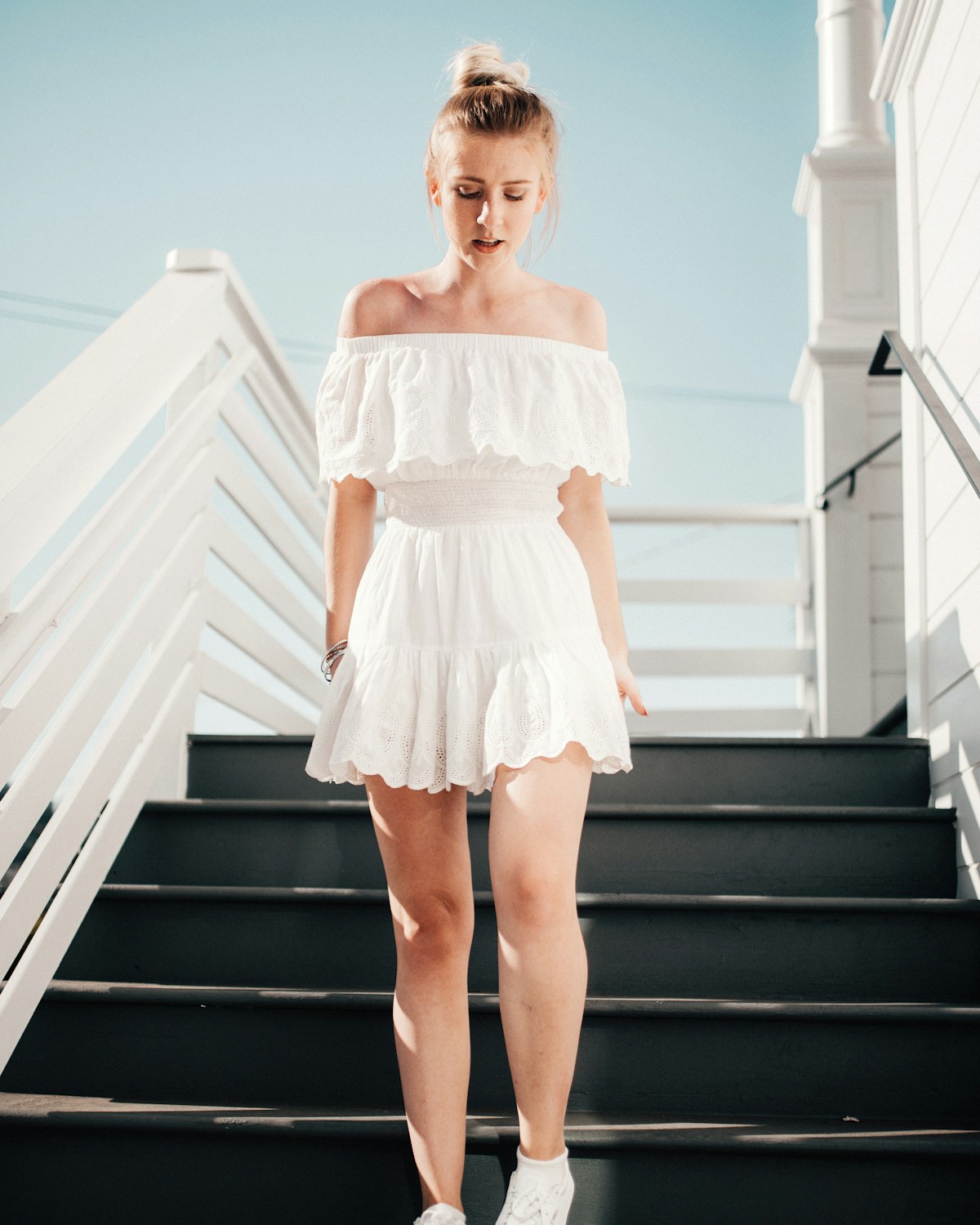 Eyelet Mini Dress