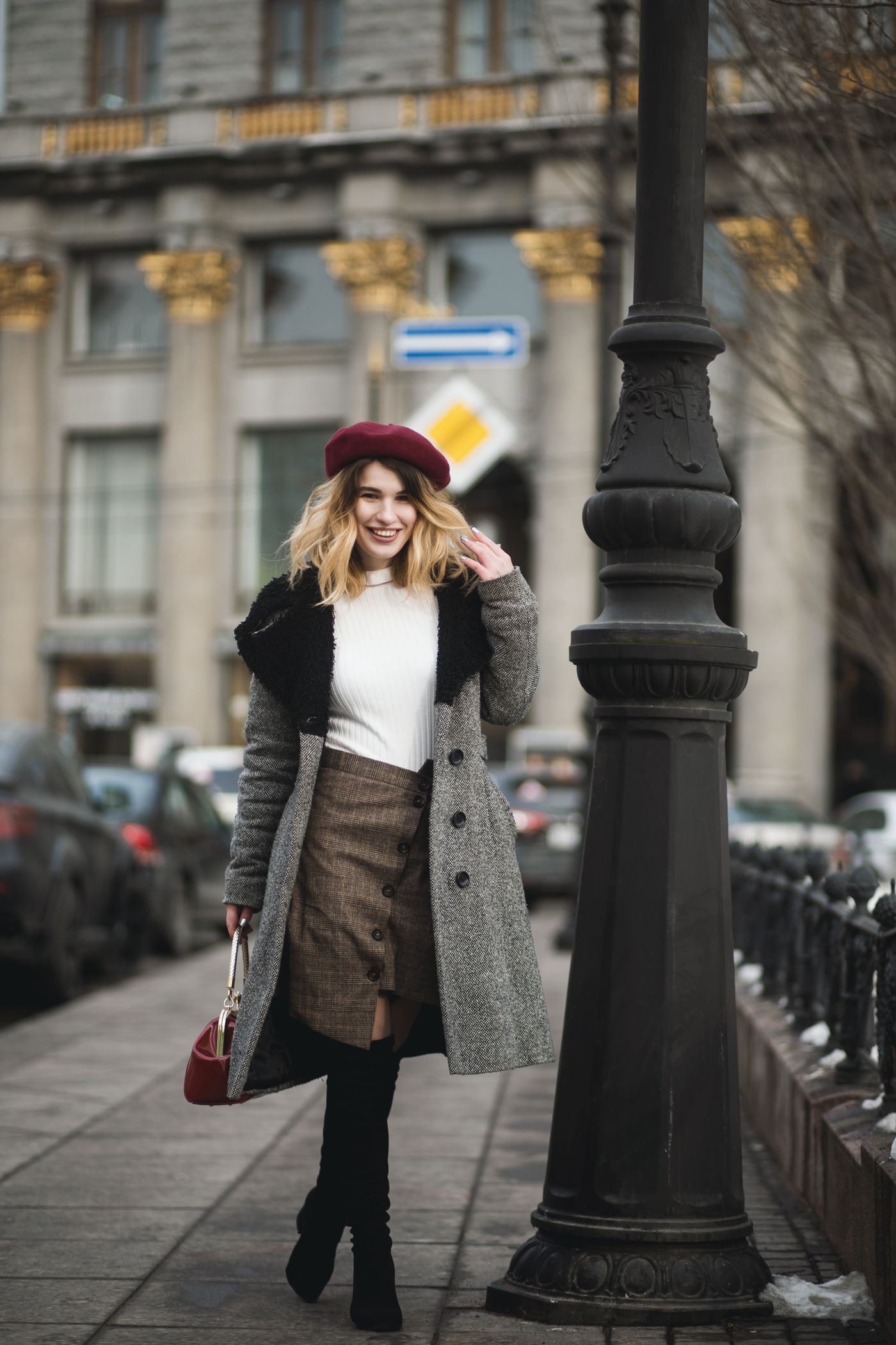 Herringbone Long Coat